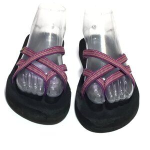 Teva Women’s Flip Flops Size 8 Olowahu Strappy Style 6840 Magenta Orange